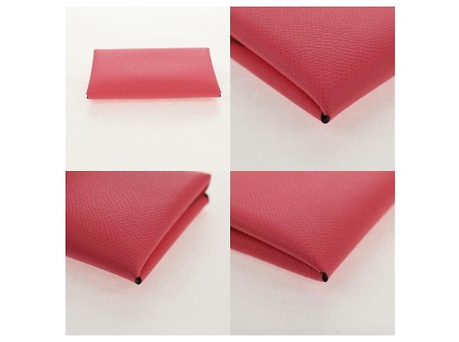 Hermès Calvi Duo Münzgeldbörse Pink - Ansicht 4