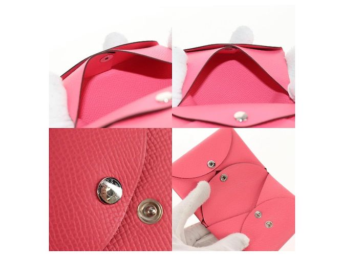 Hermès Calvi Duo Münzgeldbörse Pink - Ansicht 6