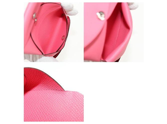 Hermès Calvi Duo Münzgeldbörse Pink - Ansicht 7
