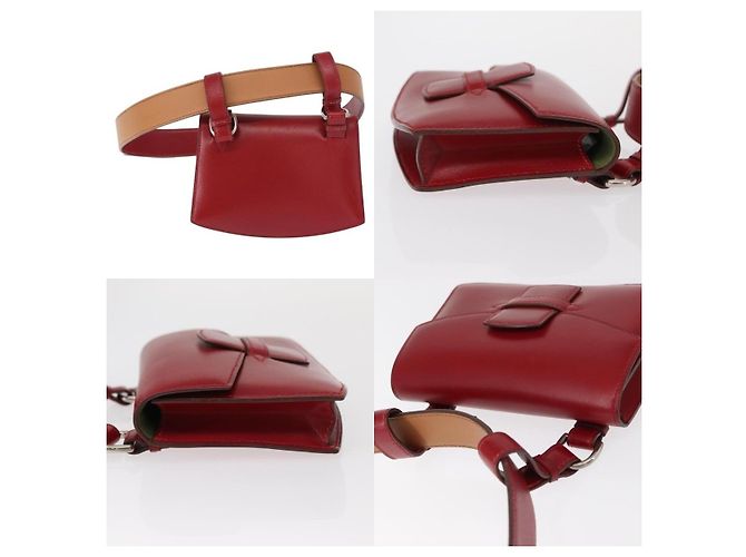 Borsa a vita Hermès in pelle rossa Rosso - vista 3