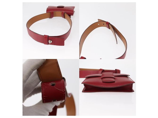 Borsa a vita Hermès in pelle rossa Rosso - vista 4