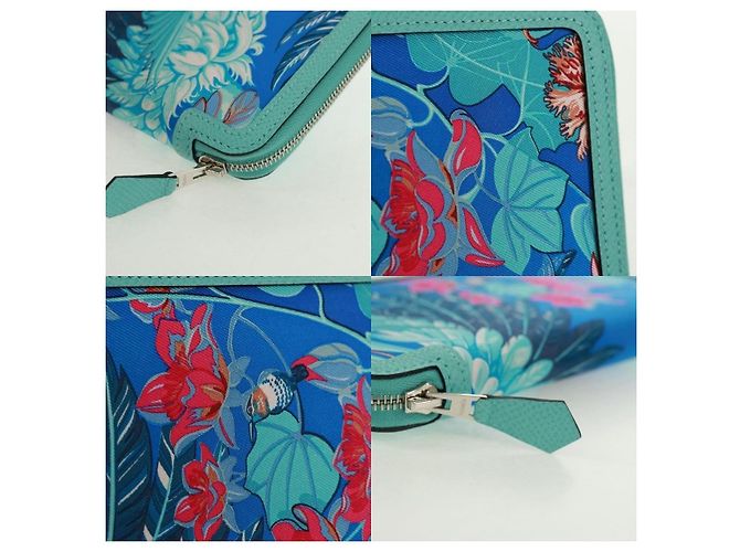 Cartera larga Sokwar Flamingo Party de Hermès Azul - vista 5
