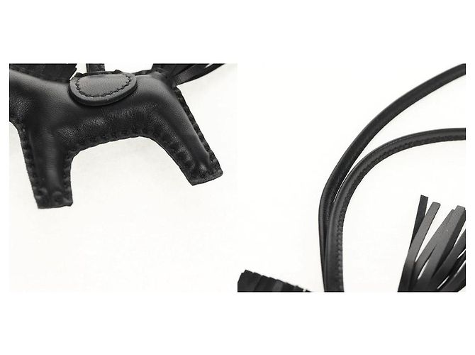 Charm in pelle Rodeo PM Hermès nero - vista 6