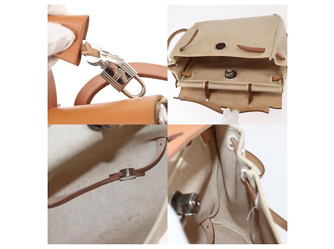 Zaino Herbag di Hermès Beige - vista 7