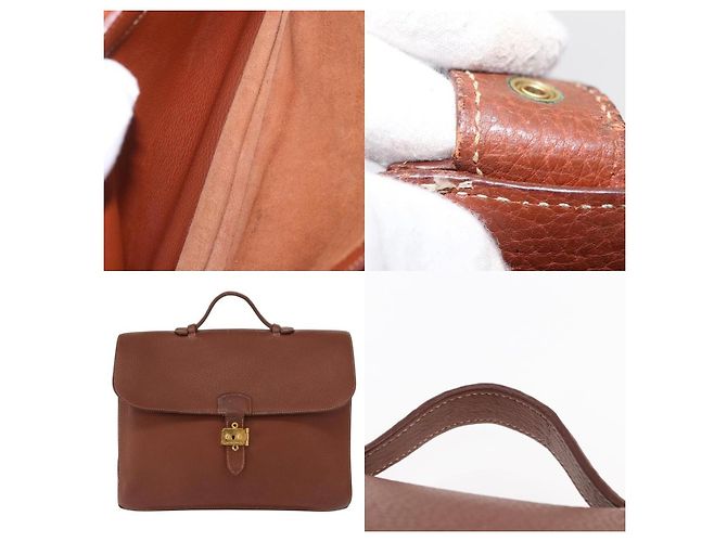 Borsa da Lavoro Adepeche 38 di Hermès Marrone - vista 5