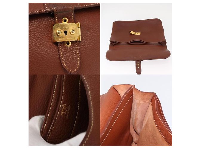 Borsa da Lavoro Adepeche 38 di Hermès Marrone - vista 7