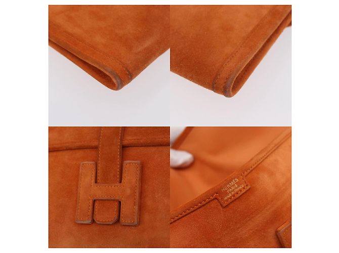 Borsa Clutch Hermès Jije Elan 29 Arancione - vista 6