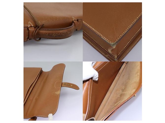 Borsa da Lavoro Adepeche 38 di Hermès Marrone - vista 4