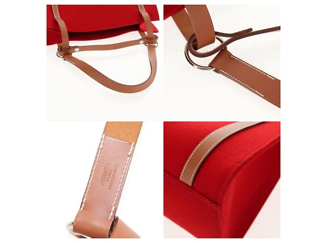 Borsa a Spalla Cabaricol di Hermès Rosso - vista 4