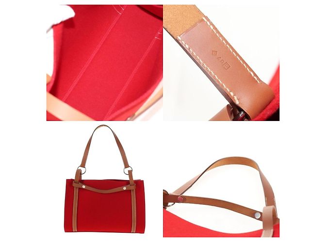 Borsa a Spalla Cabaricol di Hermès Rosso - vista 5