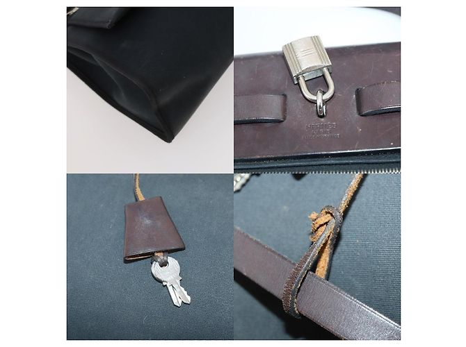 Hermès Herbag Zip PM Handtasche Schwarz - Ansicht 6
