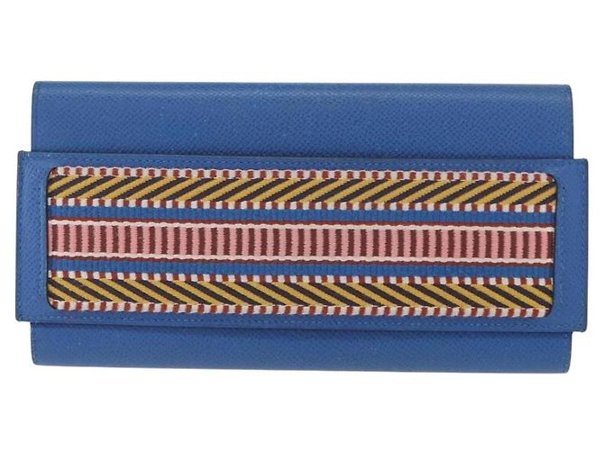 Cartera Long Sangrecaval Passant de Hermès Azul - vista 2