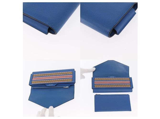 Cartera Long Sangrecaval Passant de Hermès Azul - vista 5