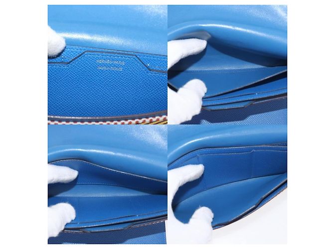 Cartera Long Sangrecaval Passant de Hermès Azul - vista 6
