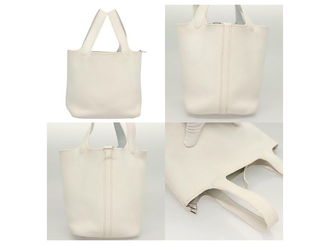 Hermès Picotan PM Handtasche Weiß - Ansicht 3