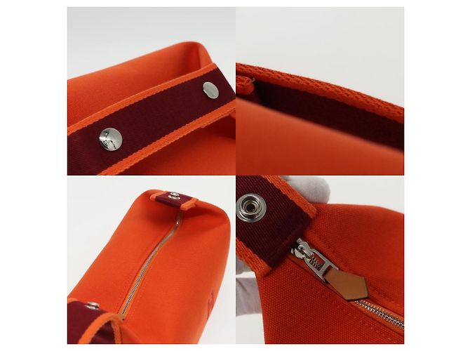 Bolso Hermès Birkin Naranja de algodón - vista 4