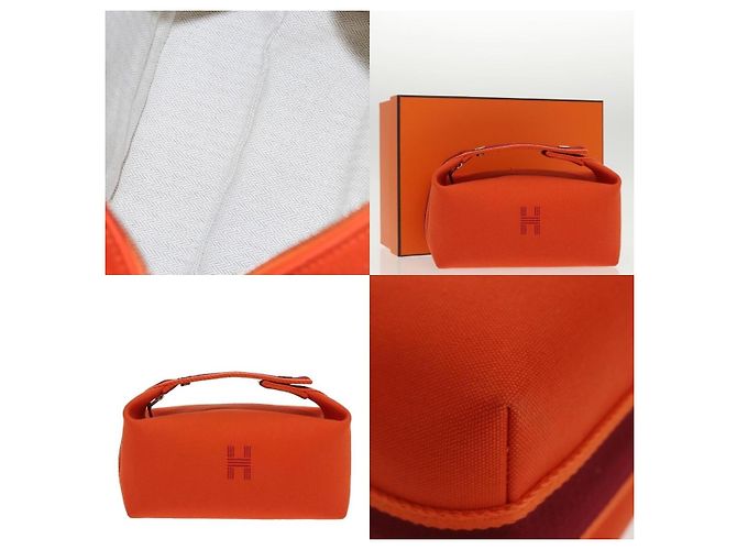 Bolso Hermès Birkin Naranja de algodón - vista 5