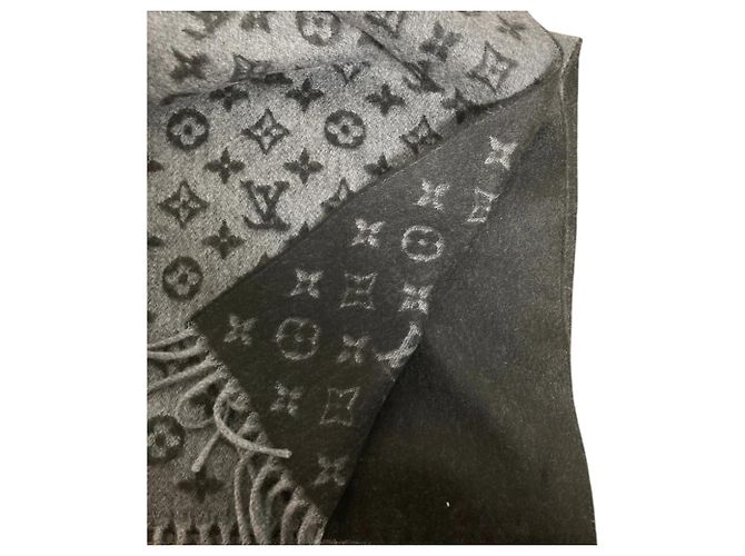 Sciarpa con frange in monogramma sfumato Louis Vuitton Marrone Nero - vista 2