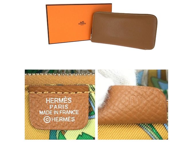 Cartera Larga Azap de Hermès Castaño Dorado - vista 5