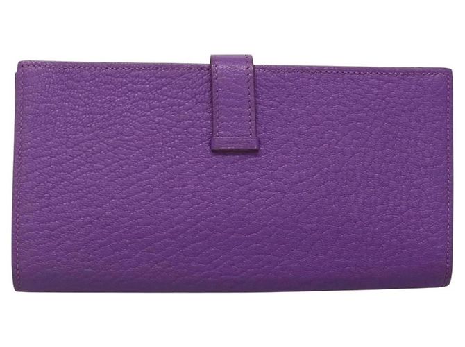 Hermès Bohnen Soufflé Geldbörse Lila - Ansicht 2
