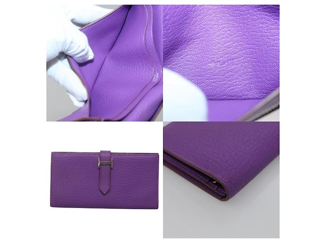 Hermès Bohnen Soufflé Geldbörse Lila - Ansicht 5