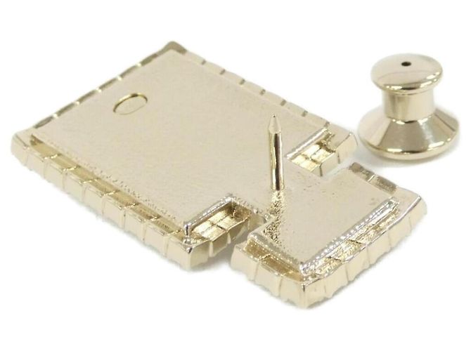 Spilla in cristallo bianco e oro Chanel D'oro - vista 3