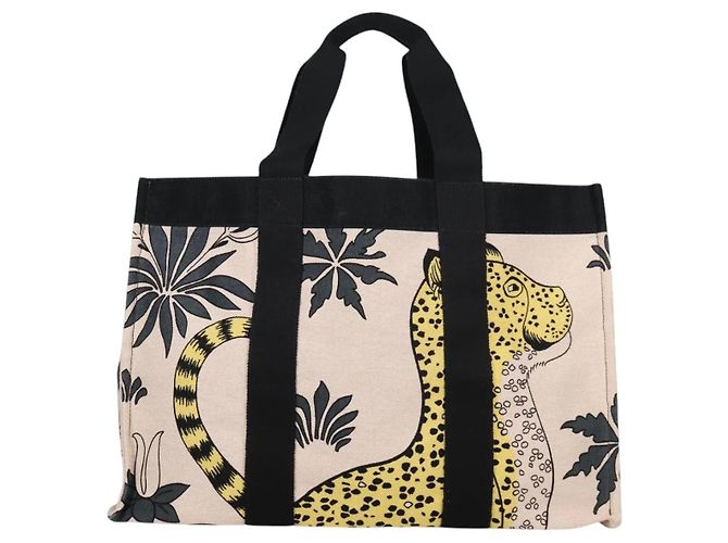 Hermès Animal Pattern Cabasado Plage Boston Tasche Beige - Ansicht 2