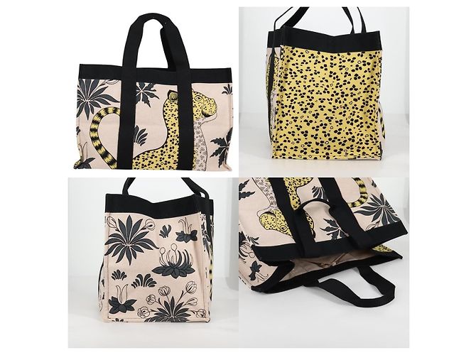 Hermès Animal Pattern Cabasado Plage Boston Tasche Beige - Ansicht 3