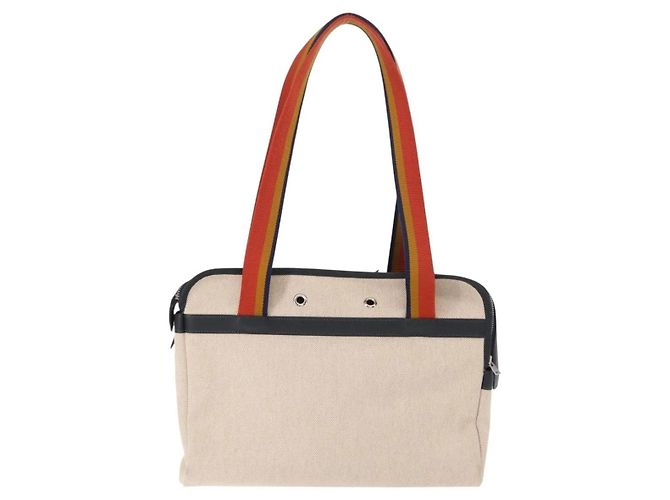 Borsa da trasporto per animali Hermès Beige in cotone - vista 2