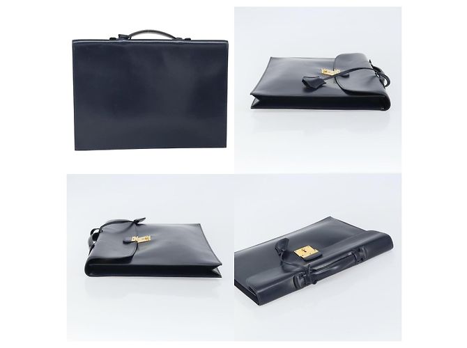 Borsa da lavoro Hermès Birkin Blu - vista 3