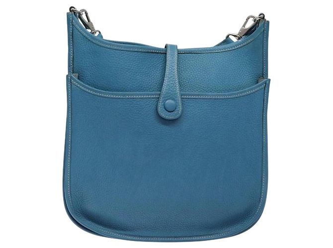 Borsa a Spalla Hermès Evelyn PM Blu - vista 2