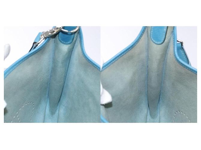 Borsa a Spalla Hermès Evelyn PM Blu - vista 7