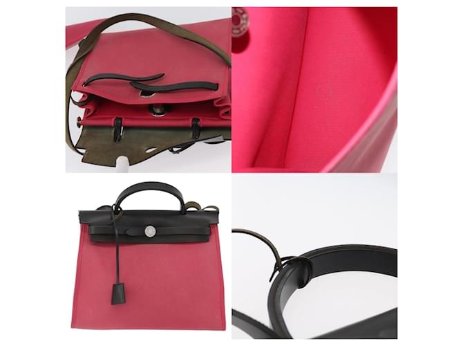 Borsa Hermès Herbag Zip Rosa - vista 5