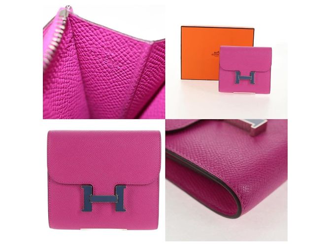 Hermès Portafoglio Compatto Constance Hermes Rosa - vista 5