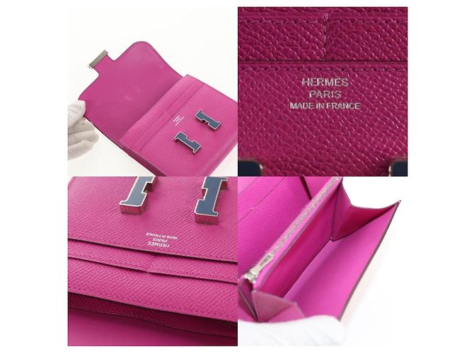 Hermès Portafoglio Compatto Constance Hermes Rosa - vista 7