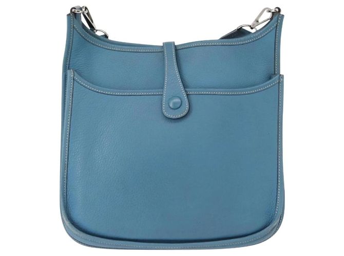 Borsa a Spalla Hermès Evelyn 2 PM Blu - vista 2