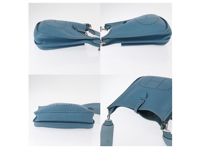 Borsa a Spalla Hermès Evelyn 2 PM Blu - vista 3