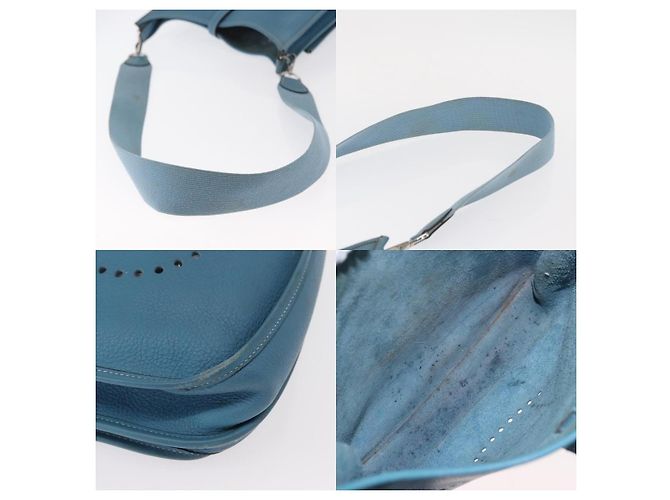 Borsa a Spalla Hermès Evelyn 2 PM Blu - vista 4