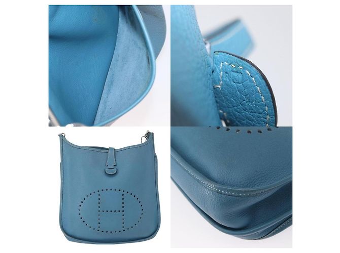 Borsa a Spalla Hermès Evelyn 2 PM Blu - vista 5