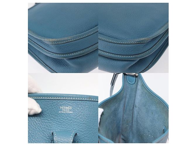 Borsa a Spalla Hermès Evelyn 2 PM Blu - vista 6