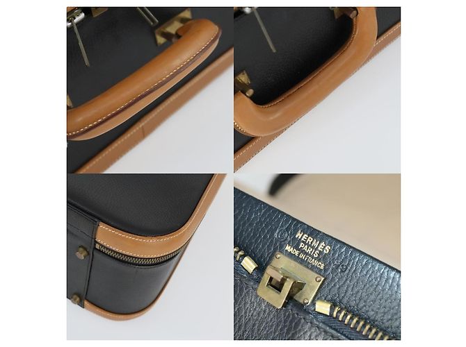 Baule in pelle nera Hermès Nero - vista 4