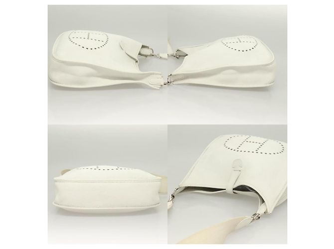 Borsa a Spalla Hermès Evelyn 1 GM Bianco - vista 3