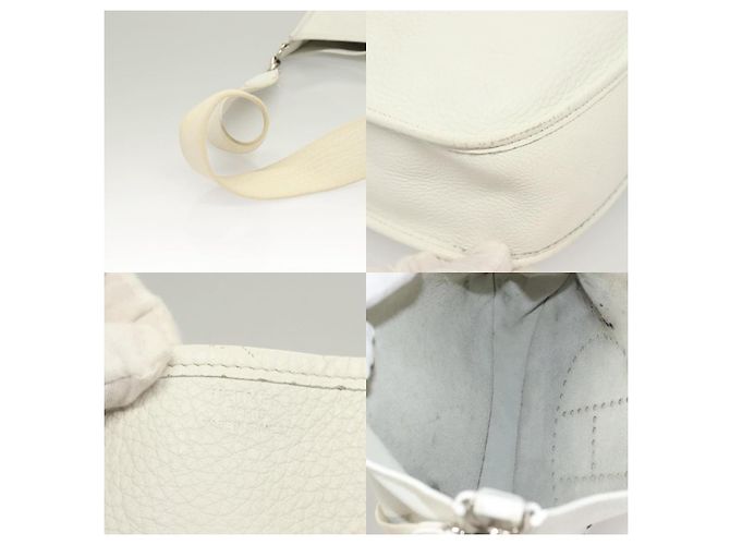 Borsa a Spalla Hermès Evelyn 1 GM Bianco - vista 4
