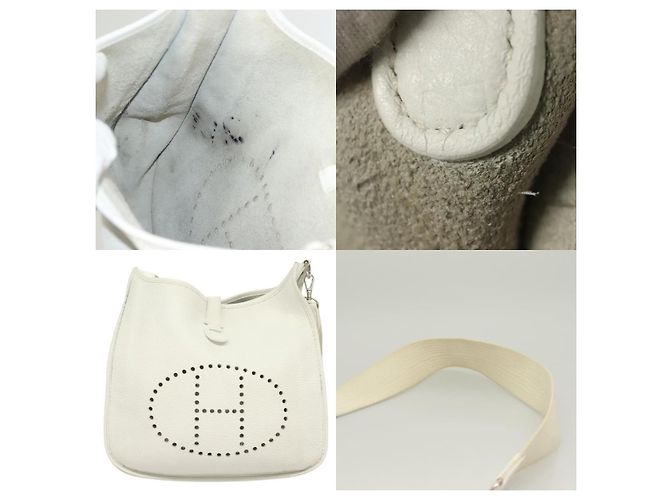 Borsa a Spalla Hermès Evelyn 1 GM Bianco - vista 5