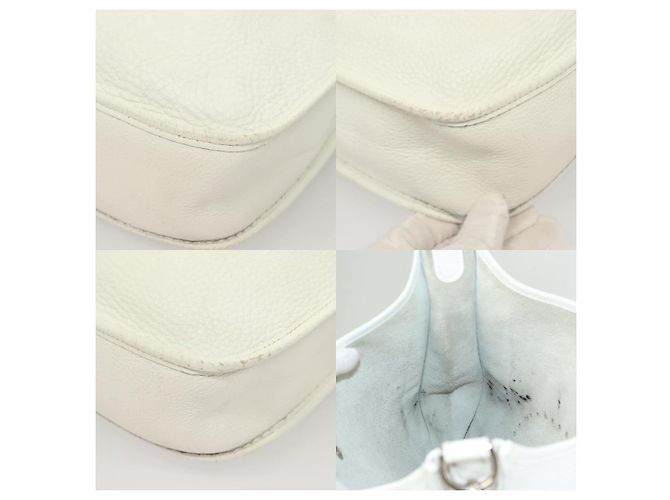Borsa a Spalla Hermès Evelyn 1 GM Bianco - vista 6