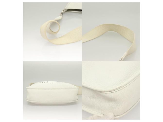Borsa a Spalla Hermès Evelyn 1 GM in Pelle Togo Bianca Bianco - vista 4