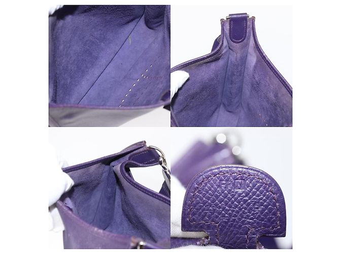 Borsa a Spalla Hermès Evelyn 3 Porpora - vista 6