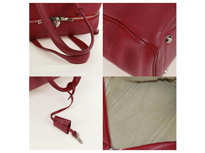 Borsa Hermès Victoria 35 Tosca Rosso - vista 4