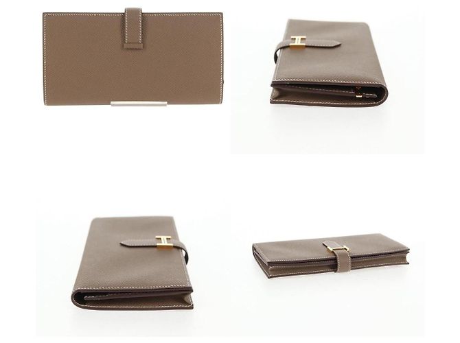 Hermès Birkin Geldbörse Beige Leder - Ansicht 3