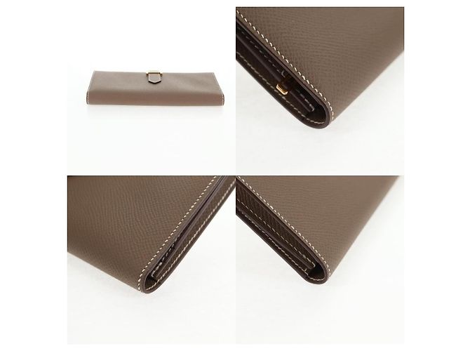 Hermès Birkin Geldbörse Beige Leder - Ansicht 4